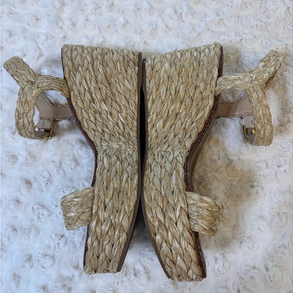 Sam Edelman NEW Deena Natural Raffia Wedge Sandal w/ Ankle Strap 10 - Picture 3 of 8